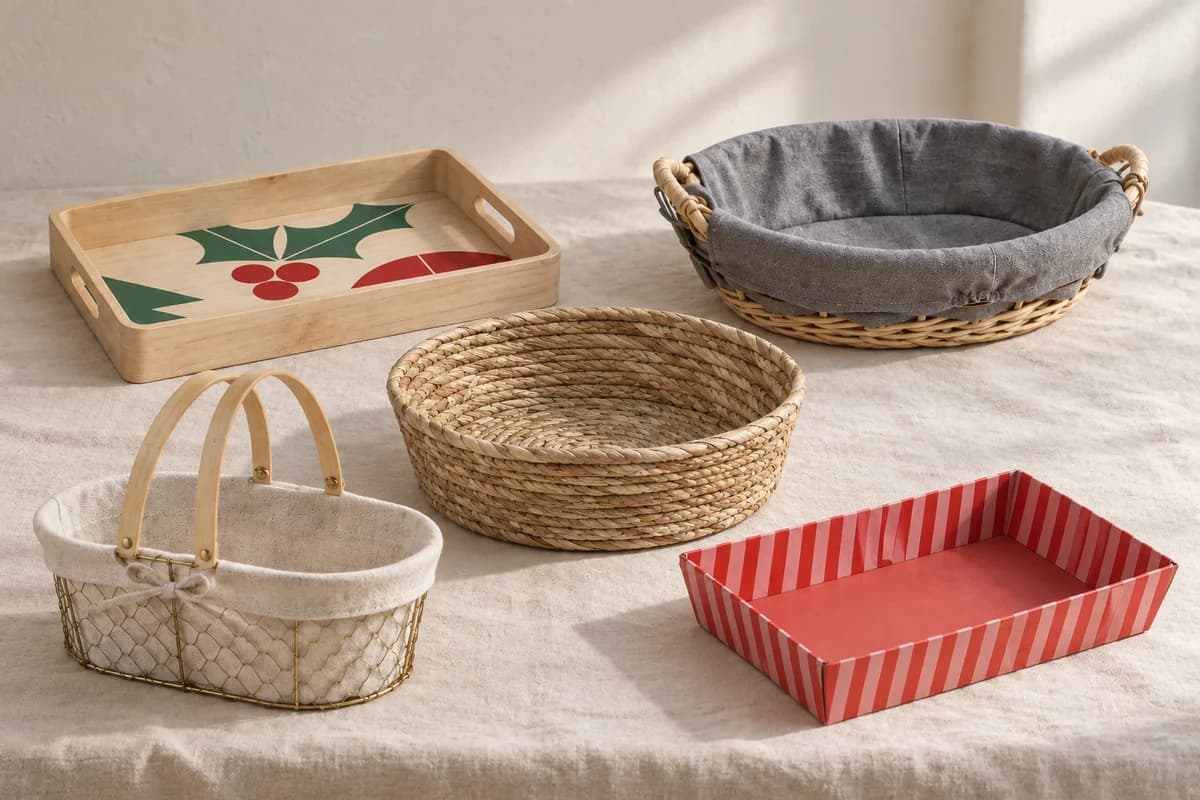 Plateau en bois décor Noël (35 × 25 cm)
