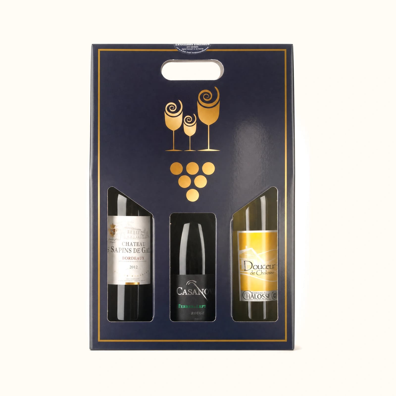 Cofanetto vuoto per 3 bottiglie di vino